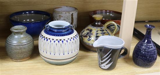 A group of assorted Studio pottery